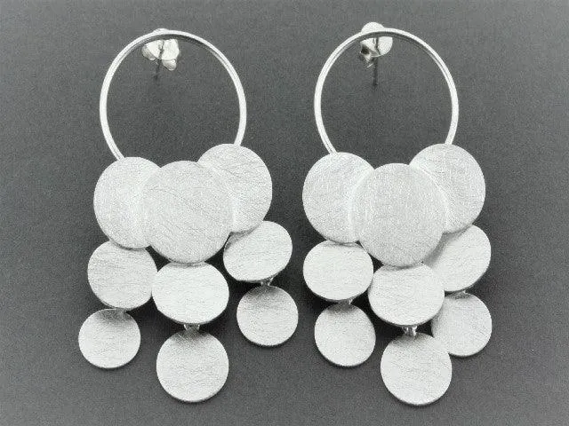 rain circle chandelier earring