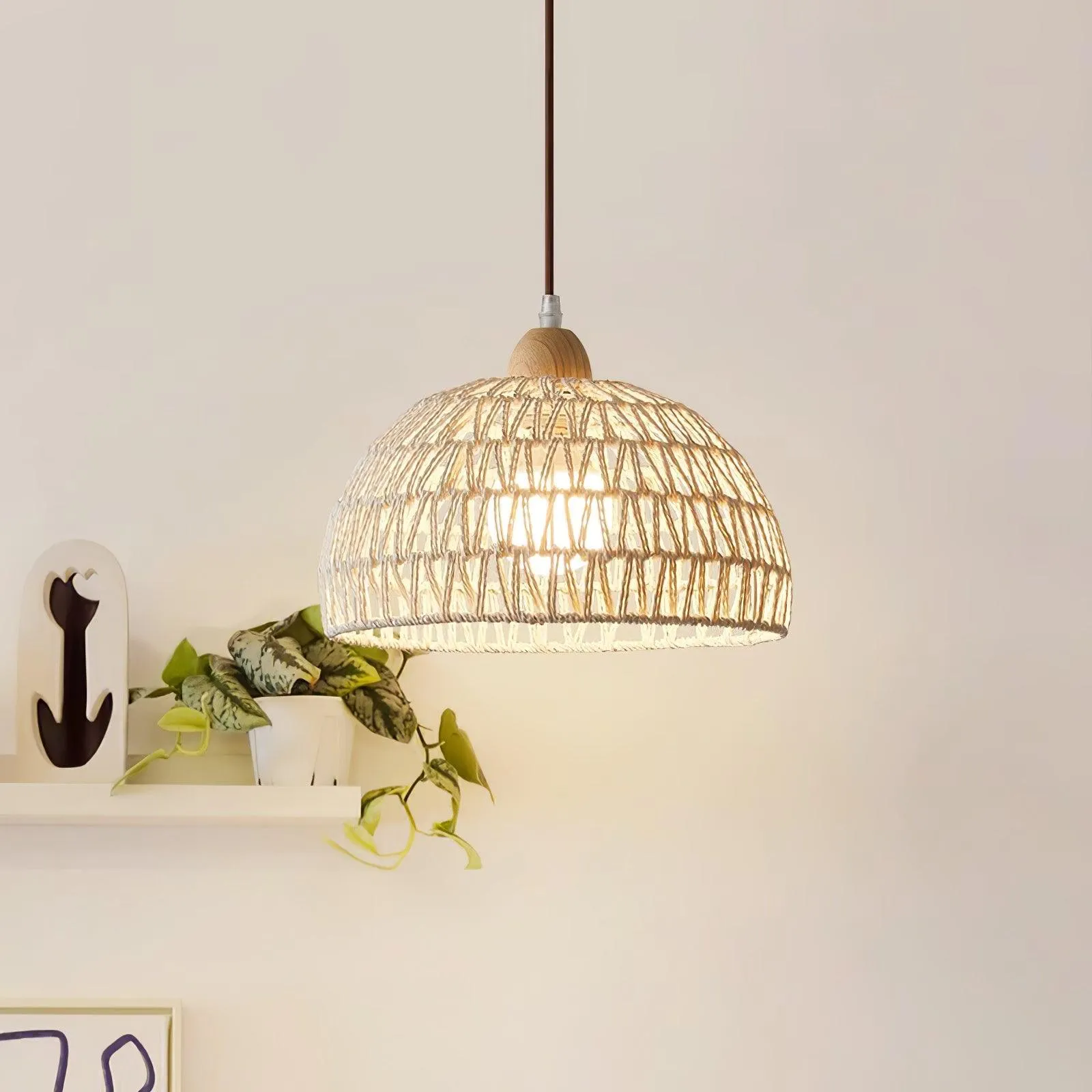 Rattan Arch Pendant Lamp