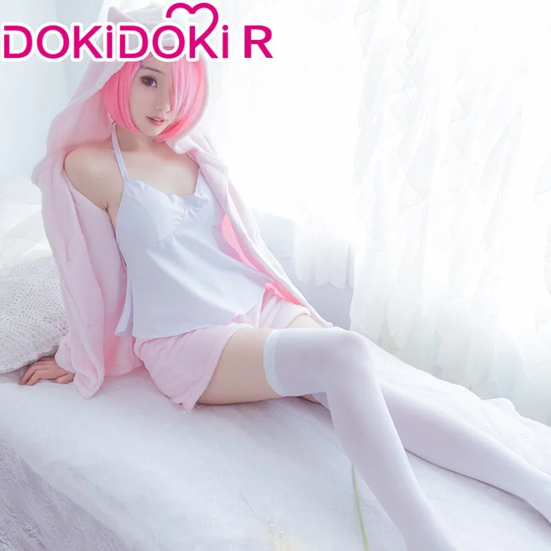 【Ready For Ship】DokiDoki-R Anime Game Re Zero Rem Rame Cosplay  Pajamas Halloween