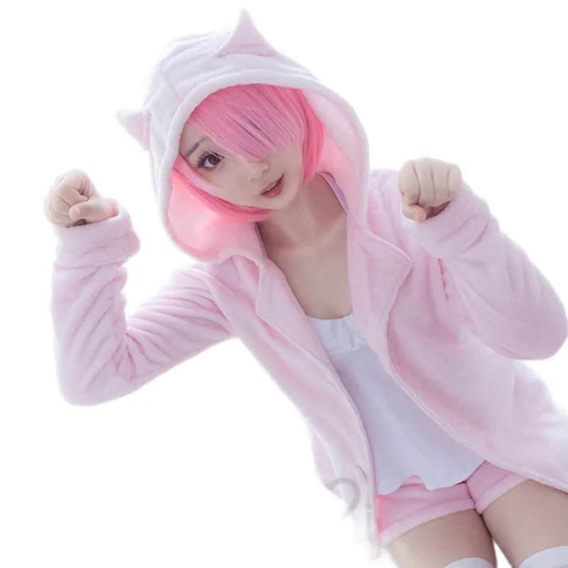 【Ready For Ship】DokiDoki-R Anime Game Re Zero Rem Rame Cosplay  Pajamas Halloween