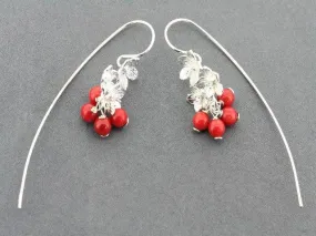 red coral verbena earrings