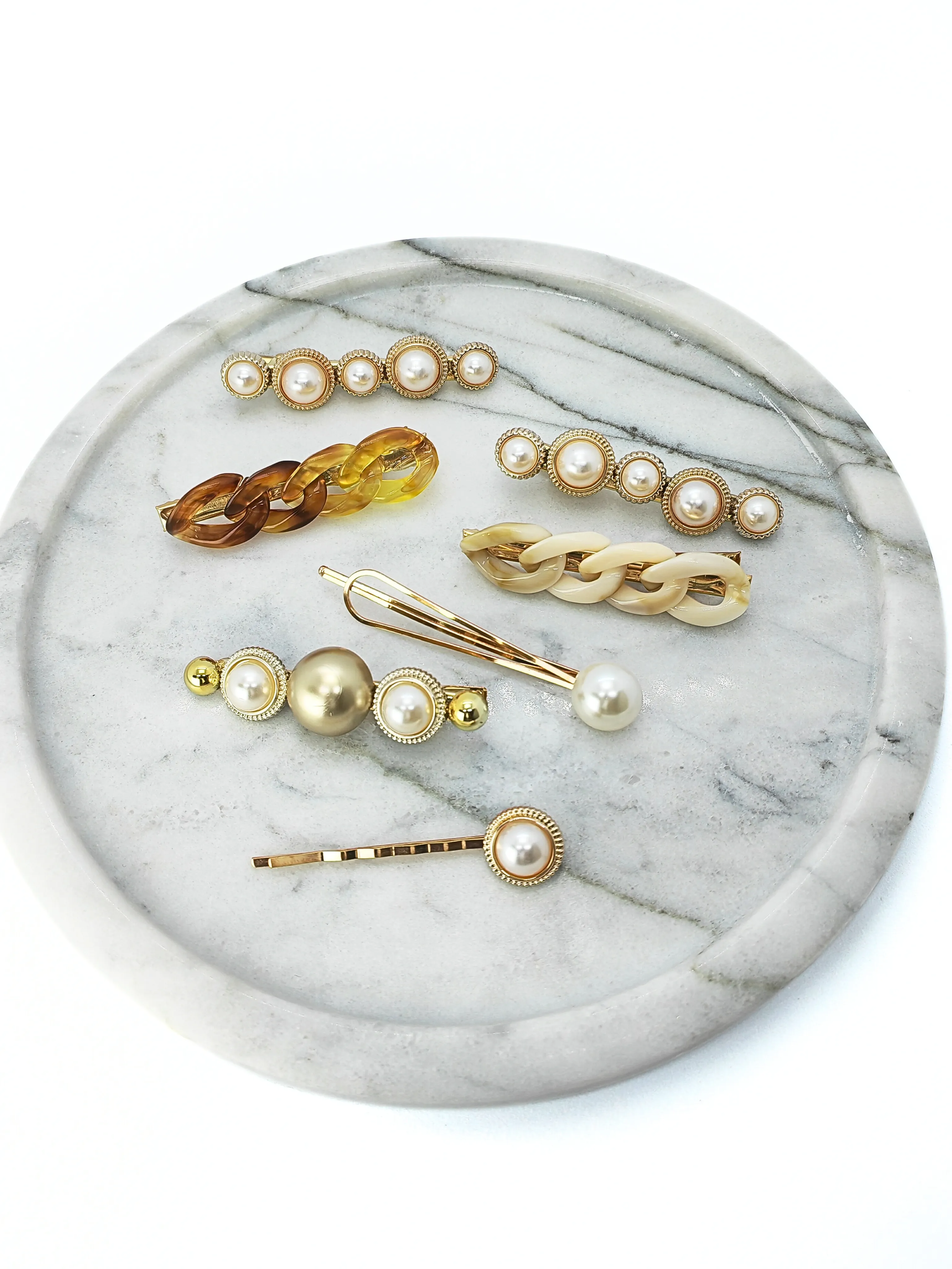 Refined Chain & Pearl Hair Pin Set - 2-Pack