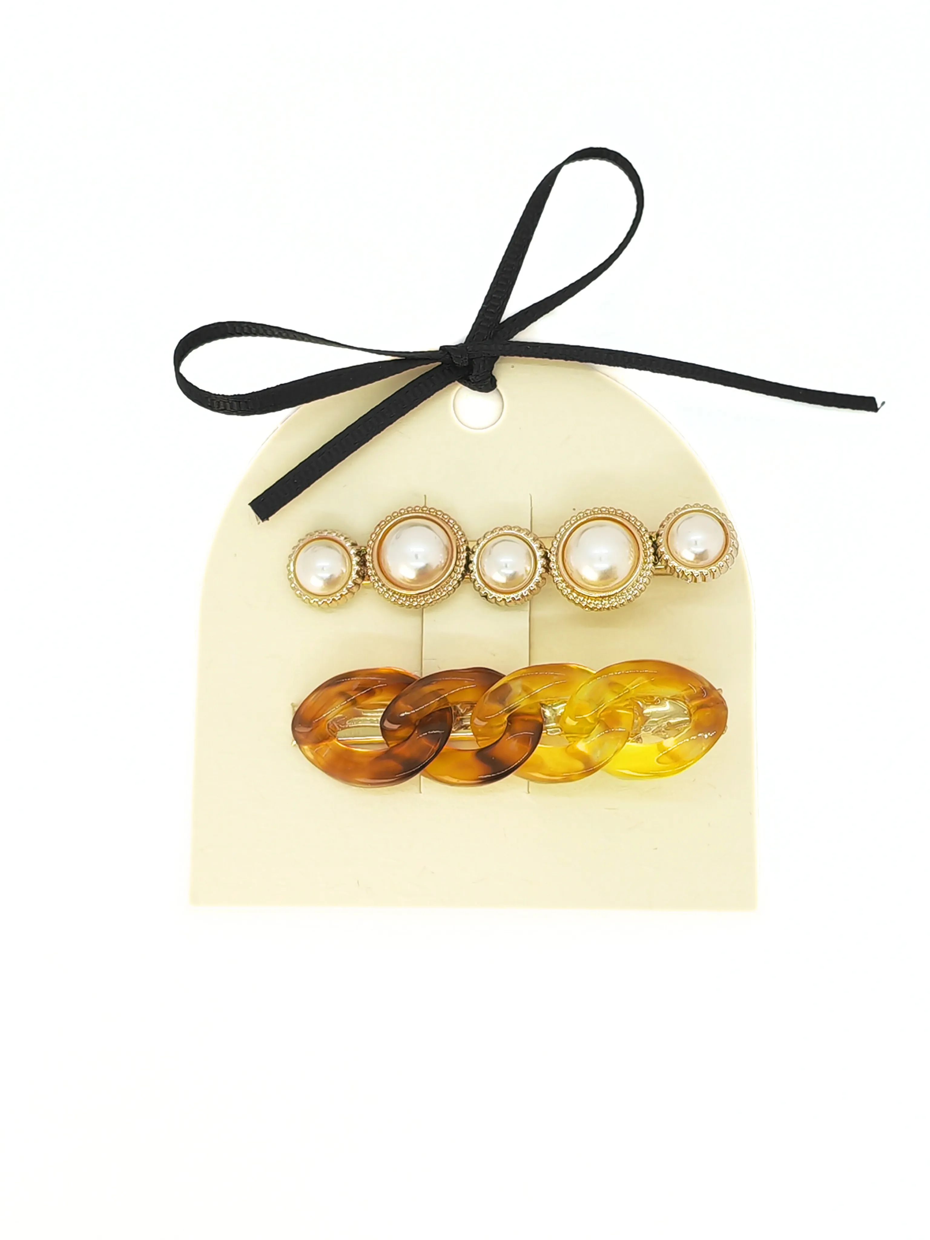 Refined Chain & Pearl Hair Pin Set - 2-Pack