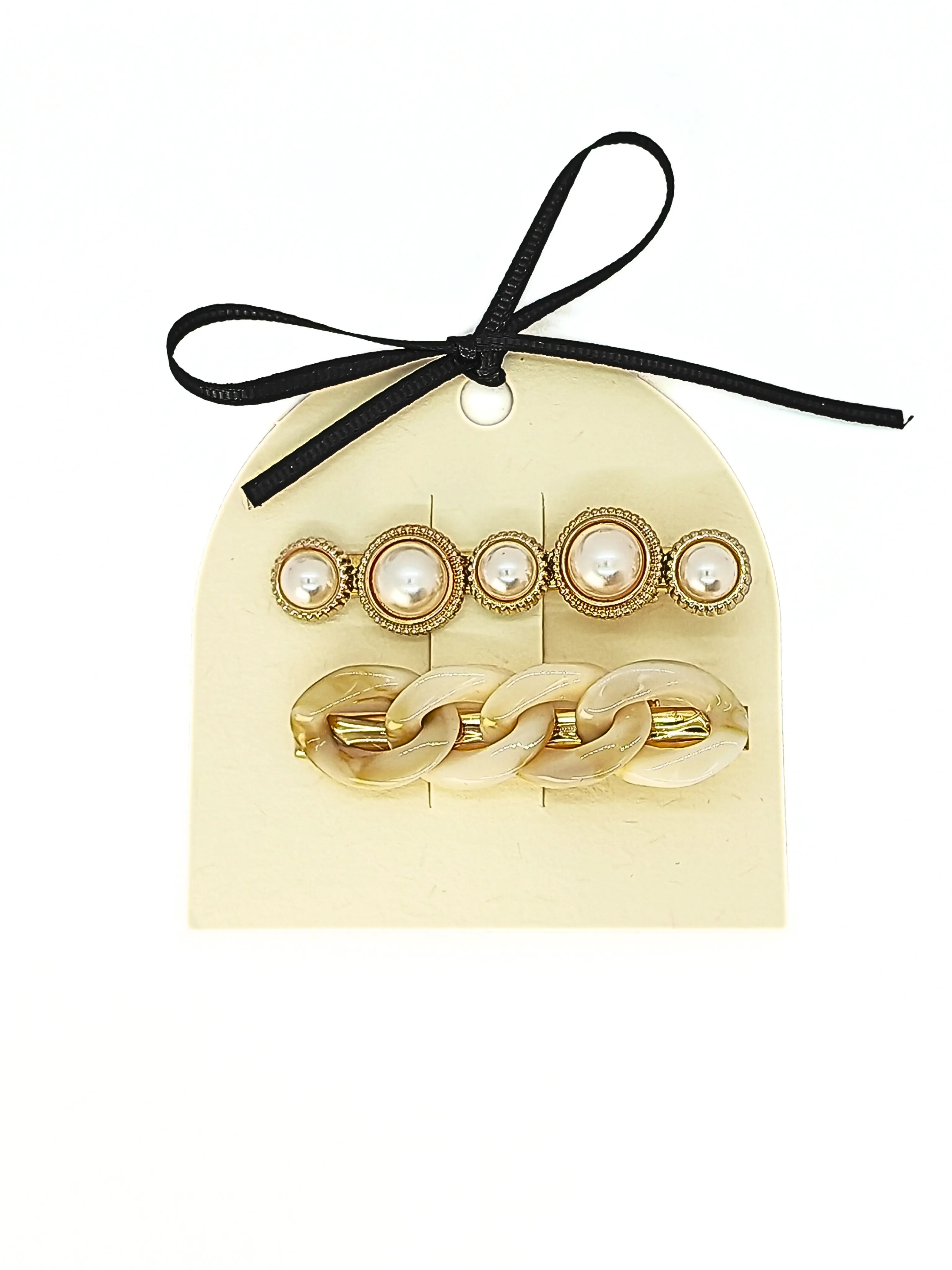 Refined Chain & Pearl Hair Pin Set - 2-Pack
