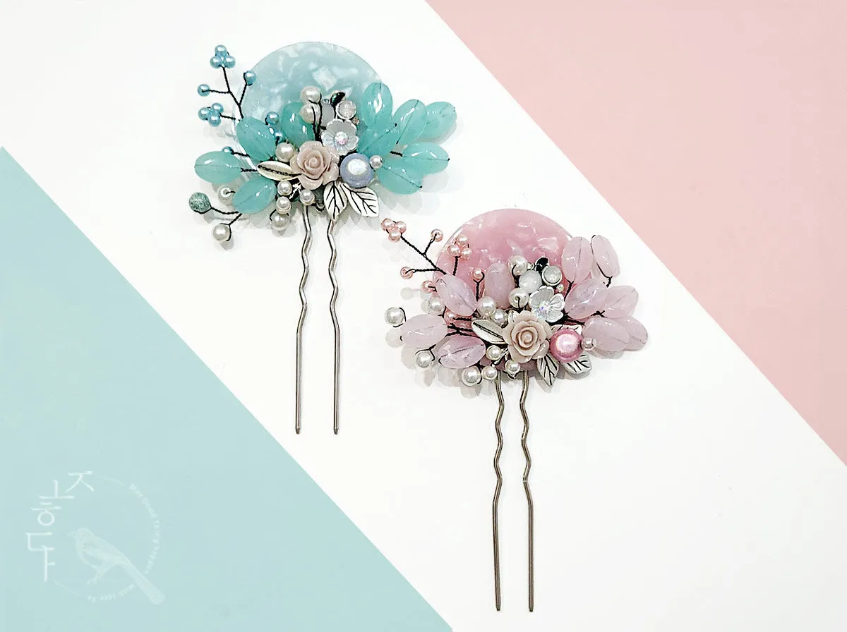 Rose Gemstone Hairpin (2 Colors)