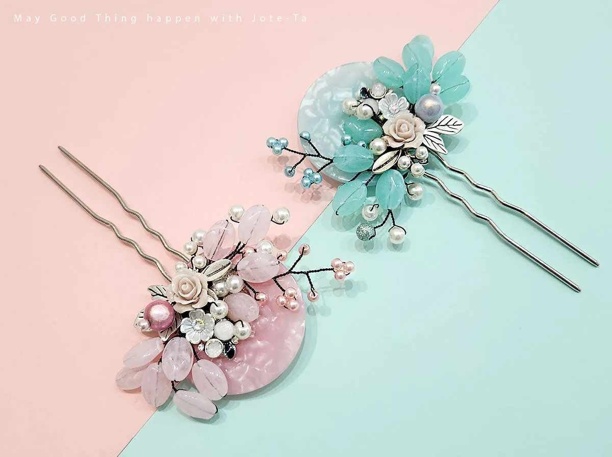 Rose Gemstone Hairpin (2 Colors)