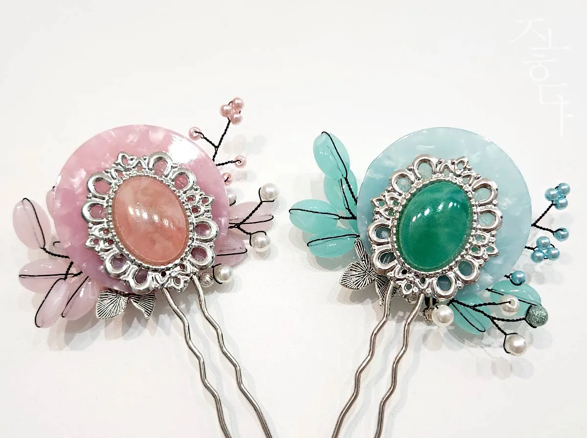 Rose Gemstone Hairpin (2 Colors)