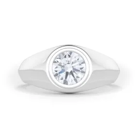 Round Brilliant Signet Ring