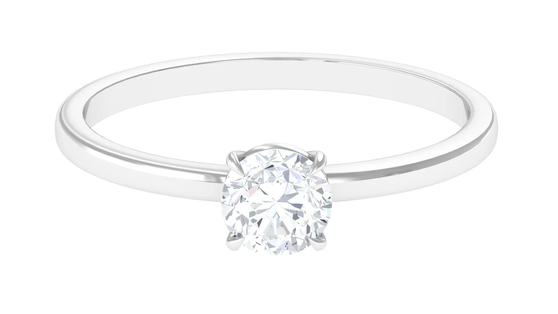 Round Shape Lab Grown Diamond Solitaire Ring