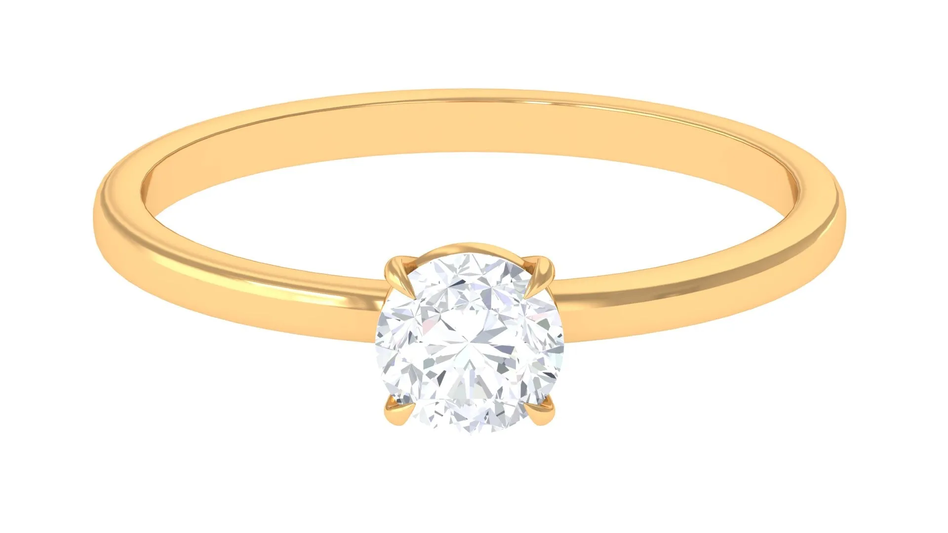 Round Shape Lab Grown Diamond Solitaire Ring