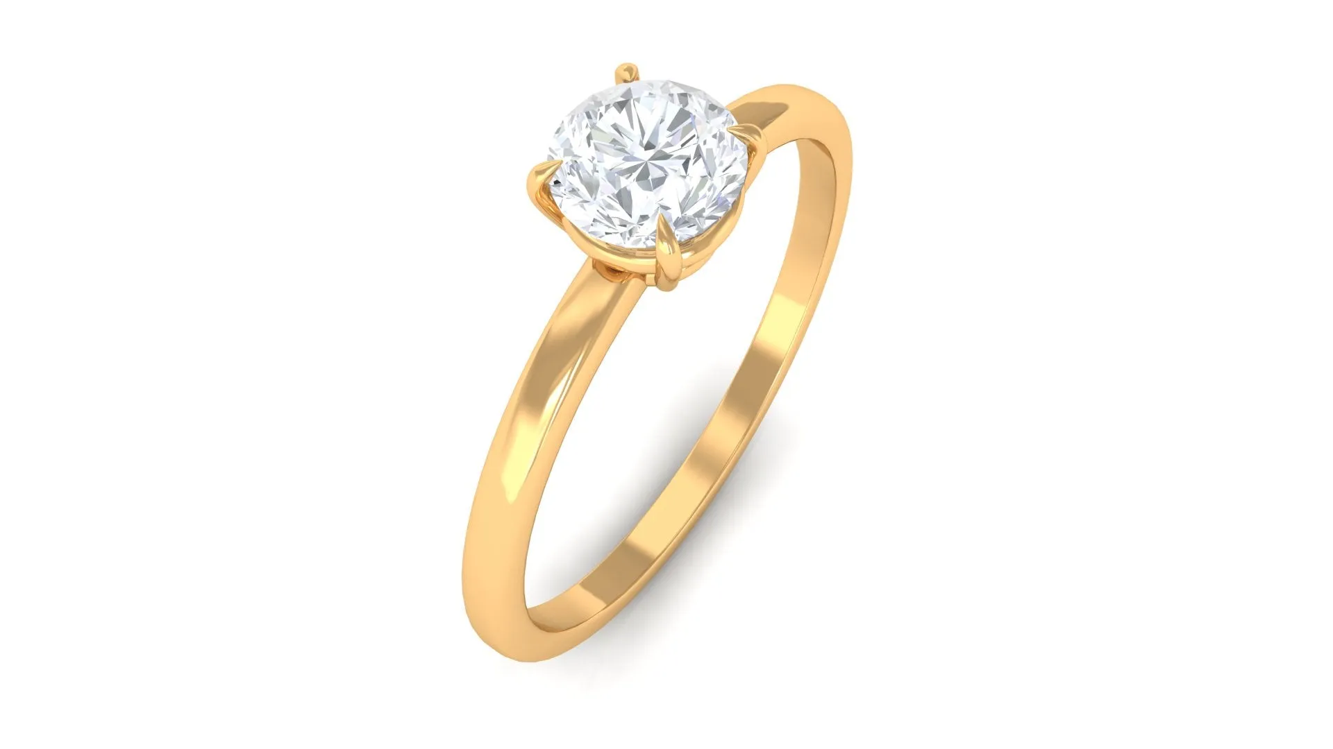 Round Shape Lab Grown Diamond Solitaire Ring
