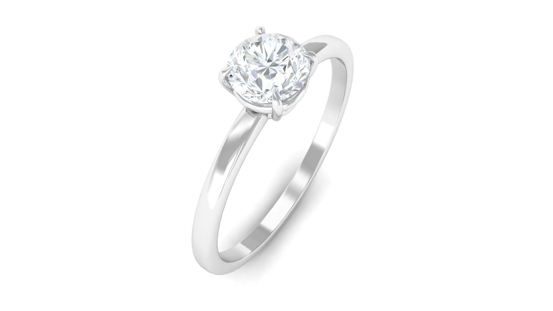 Round Shape Lab Grown Diamond Solitaire Ring