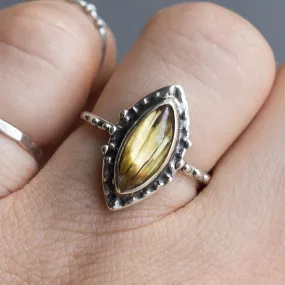 Rutilated Quartz Marquise Ring- Sz 7
