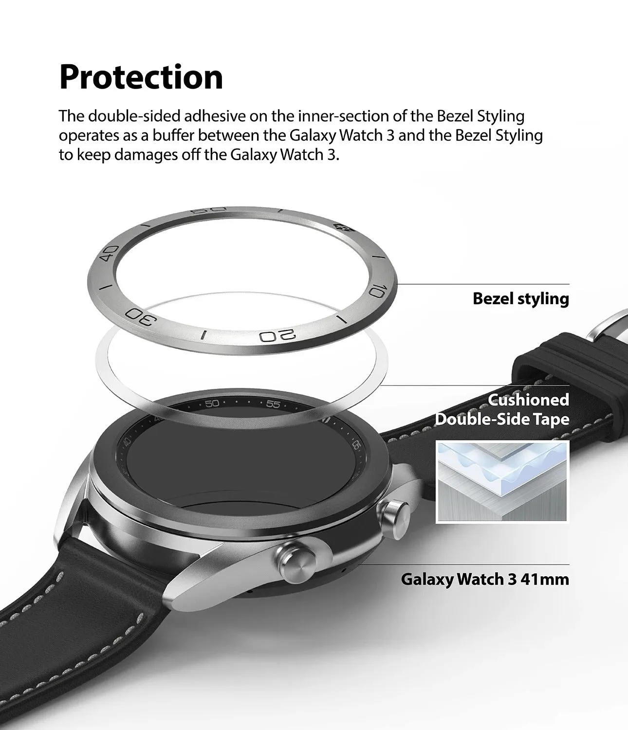 Samsung Galaxy Watch 3 41mm | Bezel Styling| Silver (41-05)