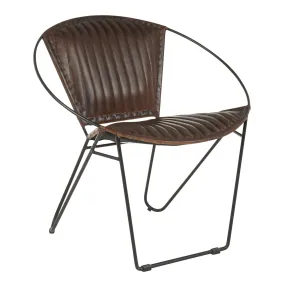 Saturn Industrial Chair in Black Metal and Espresso Leather by LumiSource