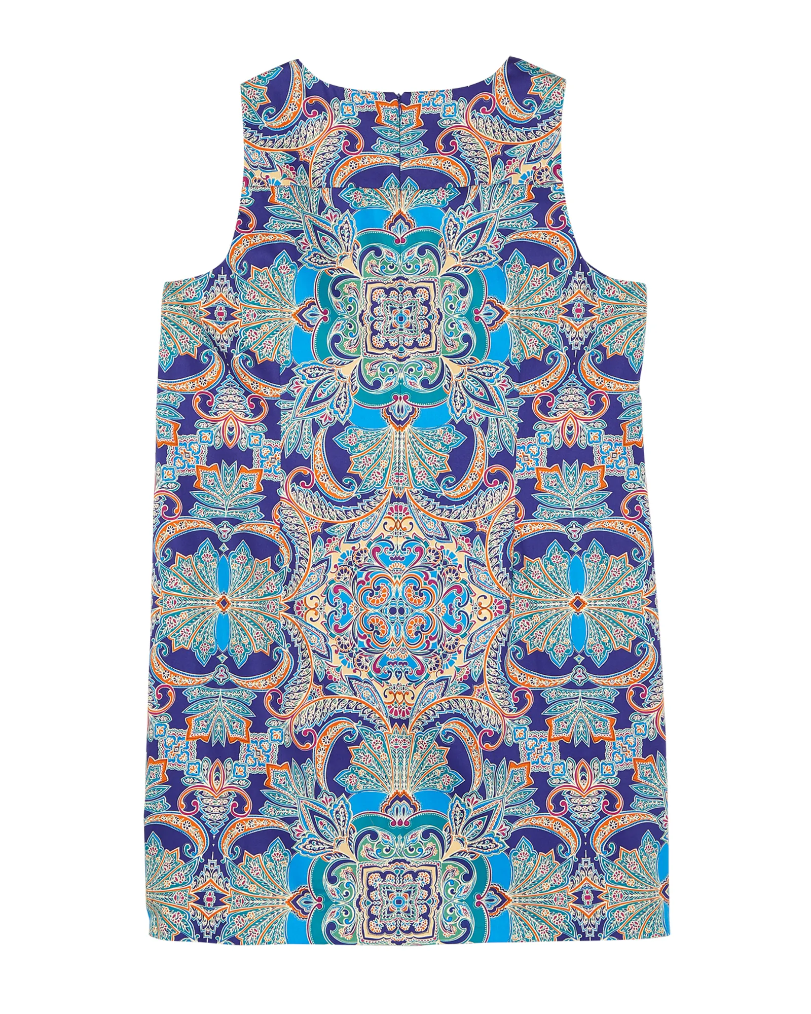 Sherine Sleeveless Shift Dress | Royal Blue / Peach