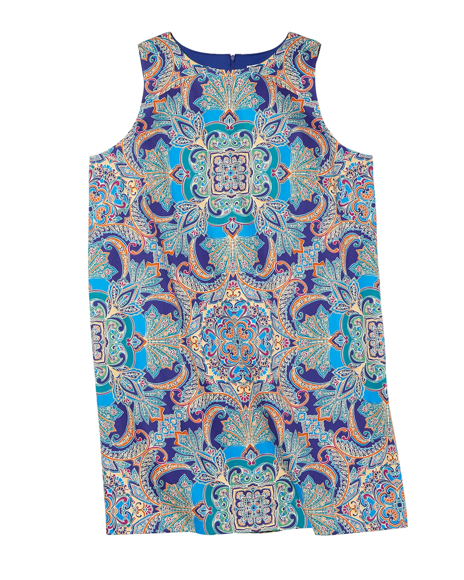 Sherine Sleeveless Shift Dress | Royal Blue / Peach
