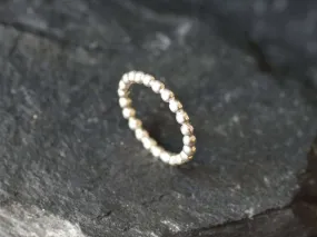 Silver Bubble Ring - Silver Beaded Ring - Silver Stackable Ring