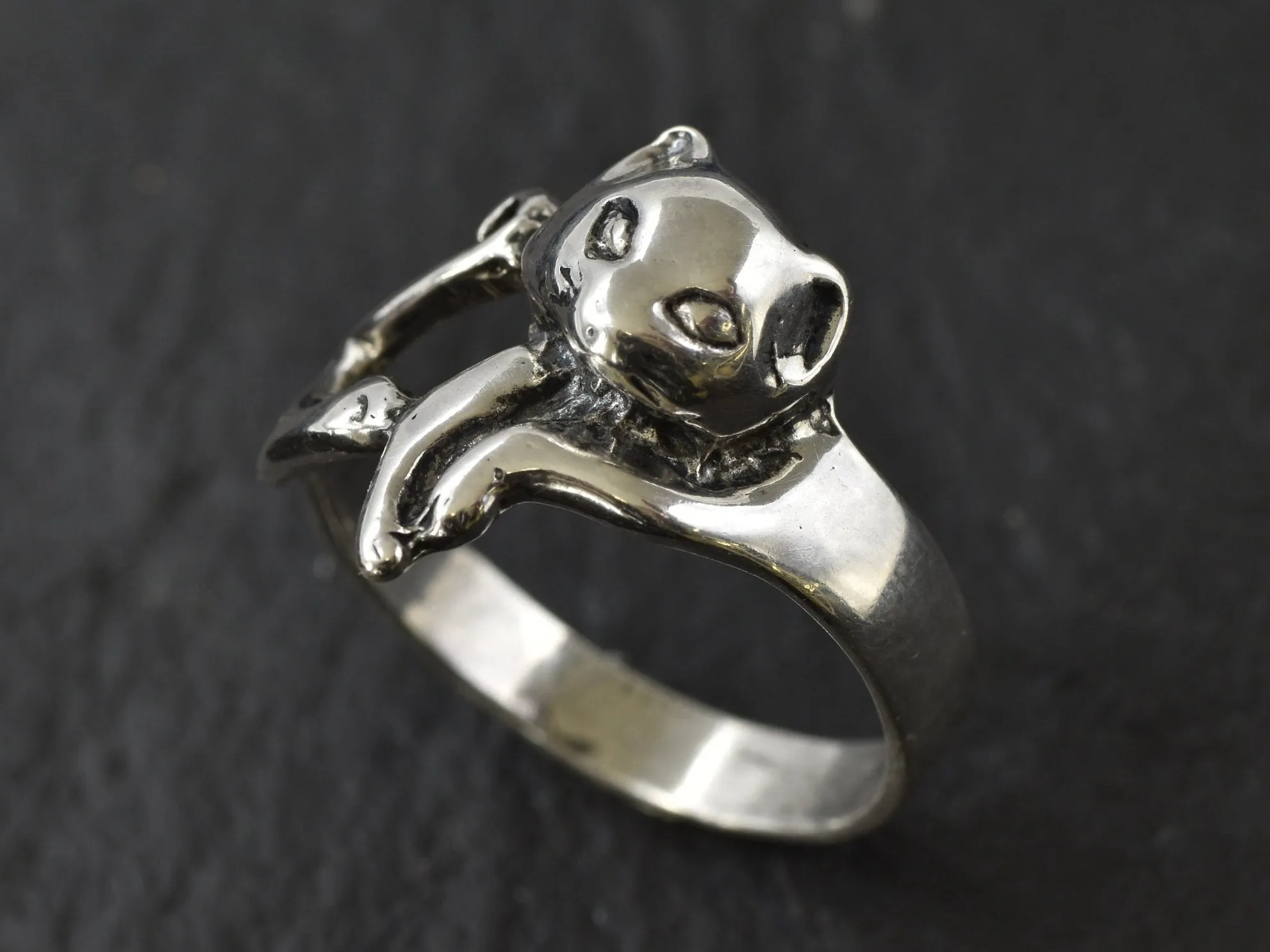 Silver Cat Ring - Cat Lover Ring - Silver Animal Ring