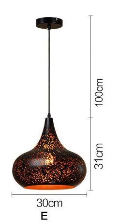 Simple Retro Wrought Iron Chandeliers Single Head Lighting