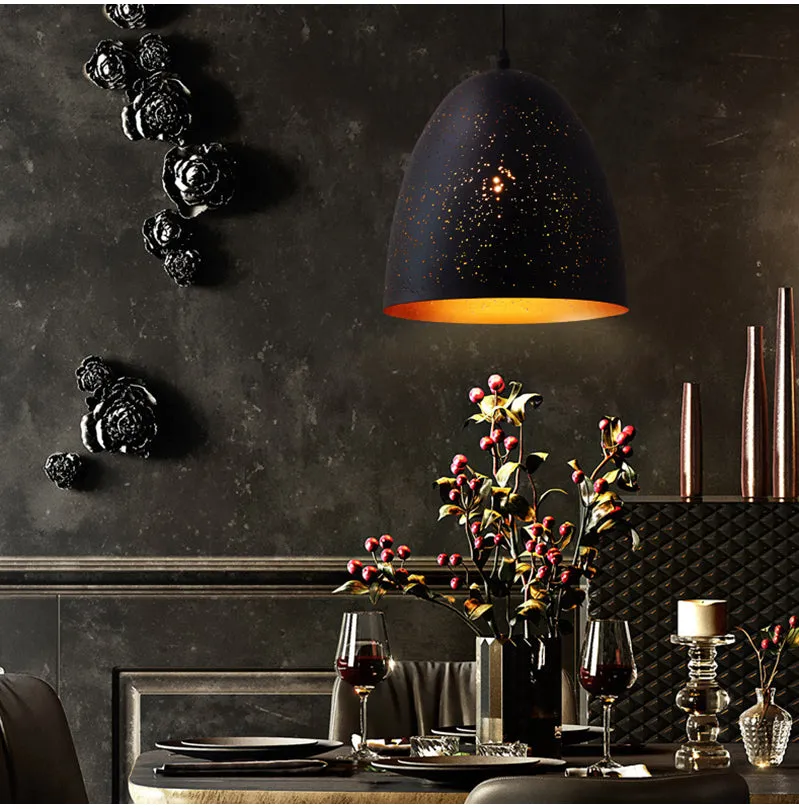 Simple Retro Wrought Iron Chandeliers Single Head Lighting
