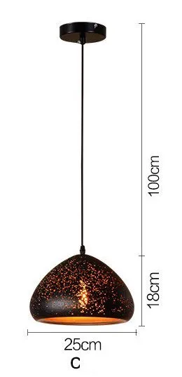 Simple Retro Wrought Iron Chandeliers Single Head Lighting