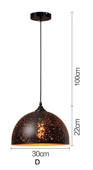 Simple Retro Wrought Iron Chandeliers Single Head Lighting