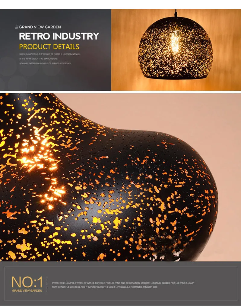 Simple Retro Wrought Iron Chandeliers Single Head Lighting