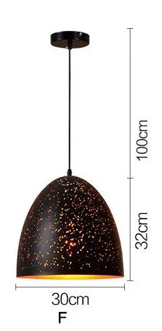 Simple Retro Wrought Iron Chandeliers Single Head Lighting