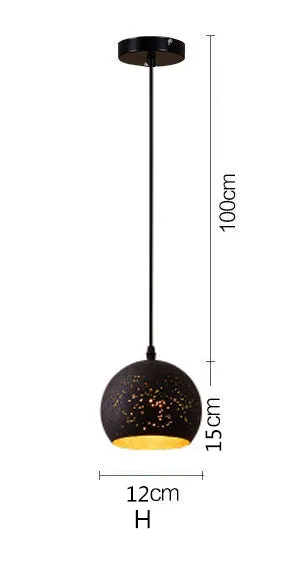 Simple Retro Wrought Iron Chandeliers Single Head Lighting