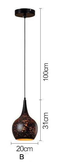 Simple Retro Wrought Iron Chandeliers Single Head Lighting