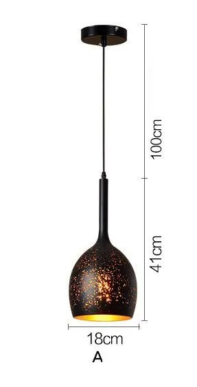 Simple Retro Wrought Iron Chandeliers Single Head Lighting