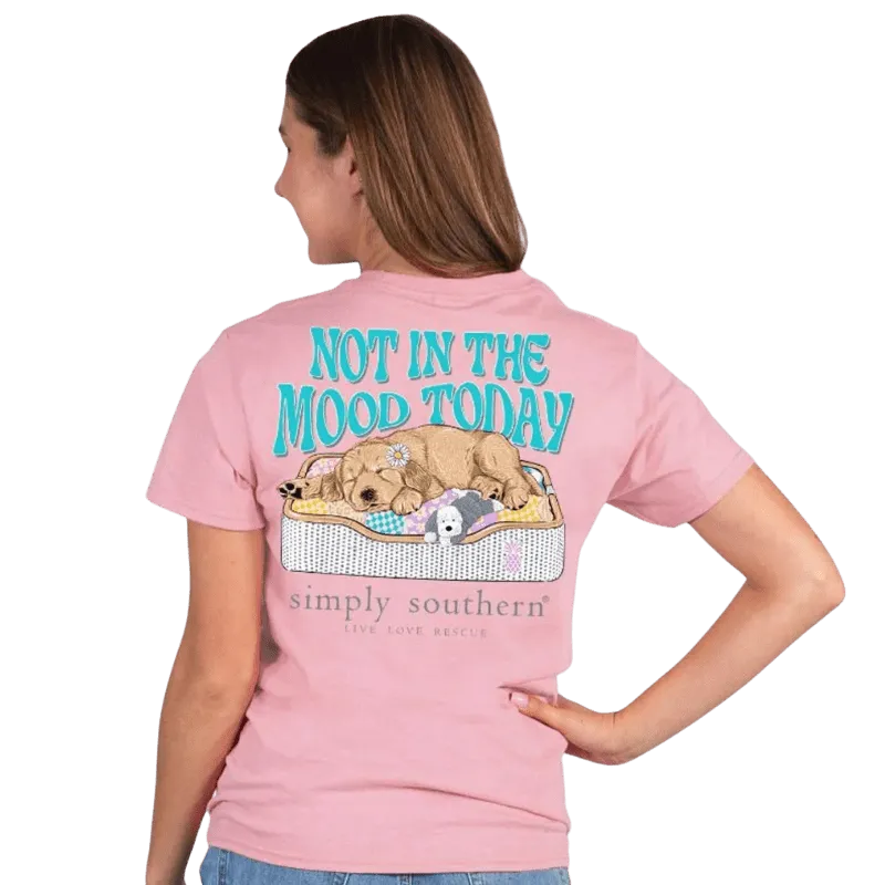 Simply Southern Women's Pink Not In The Mood Today Short Sleeve T-Shirt