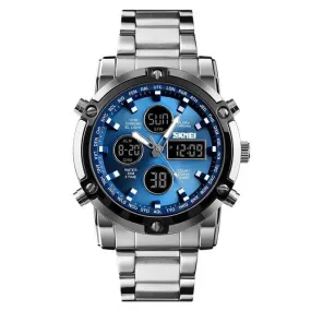 SKMEI 1389 Men‘s Stainless Steel Digital Watch 3Bar Waterproof