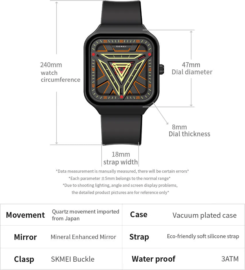 SKMEI Evolution 7103 Ultra Thin Square Watch 7mm w/ 3 ATM Waterproof