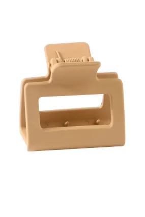 Small Square Macaron Hair Clip: KHAKI