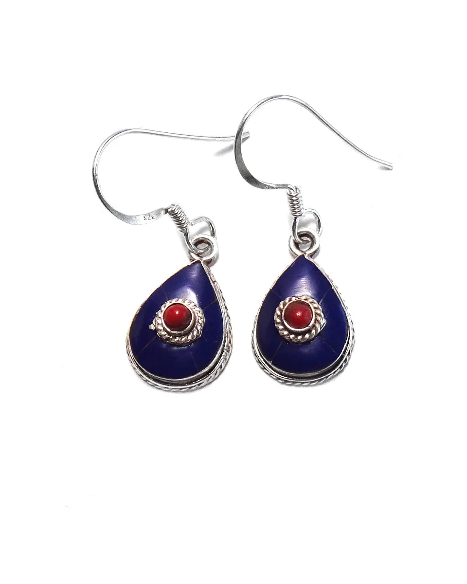 Small Tear Shape Tibetan Earring