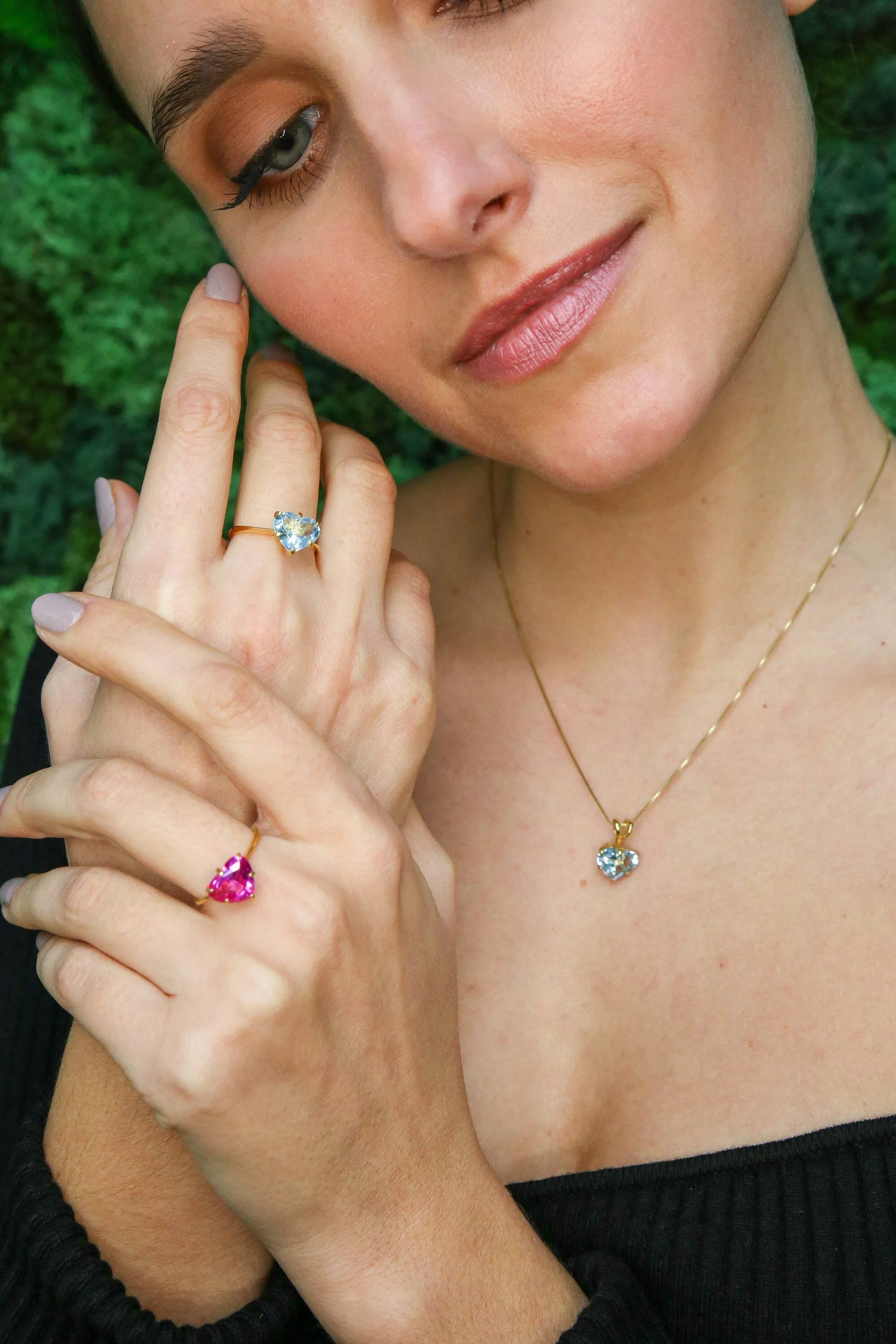 Solitaire Heart Ring - Natural Smoky Topaz, Heart Engagement Ring