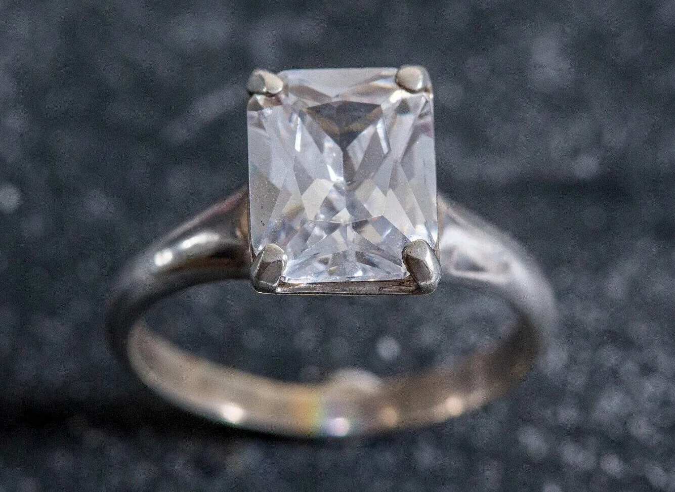 Square Diamond Ring - Diamond Engagement Ring - Vintage Solitaire Ring