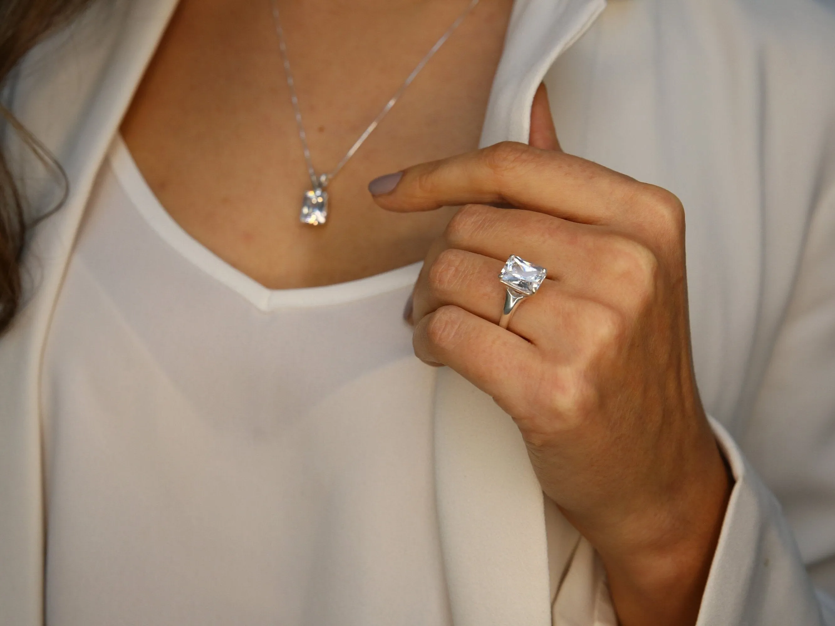 Square Diamond Ring - Diamond Engagement Ring - Vintage Solitaire Ring