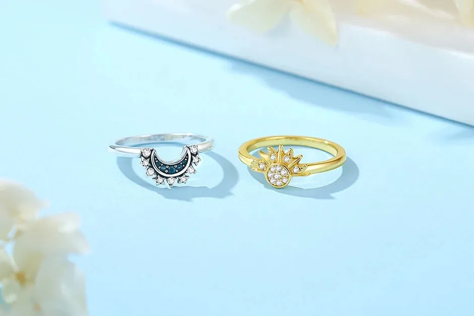 Stackable Celestial Silver Gold Ring