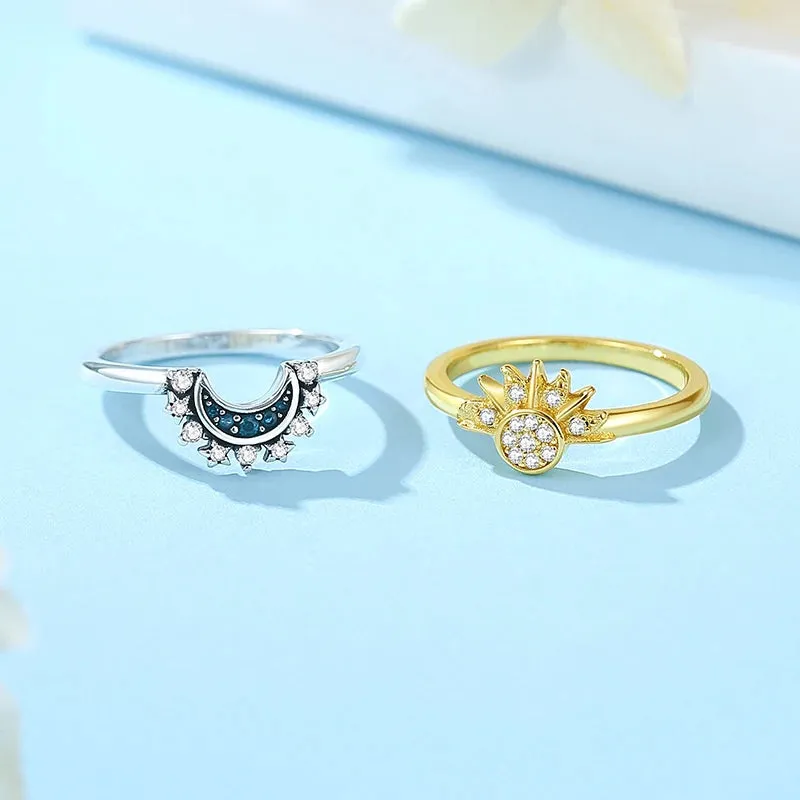 Stackable Celestial Silver Gold Ring