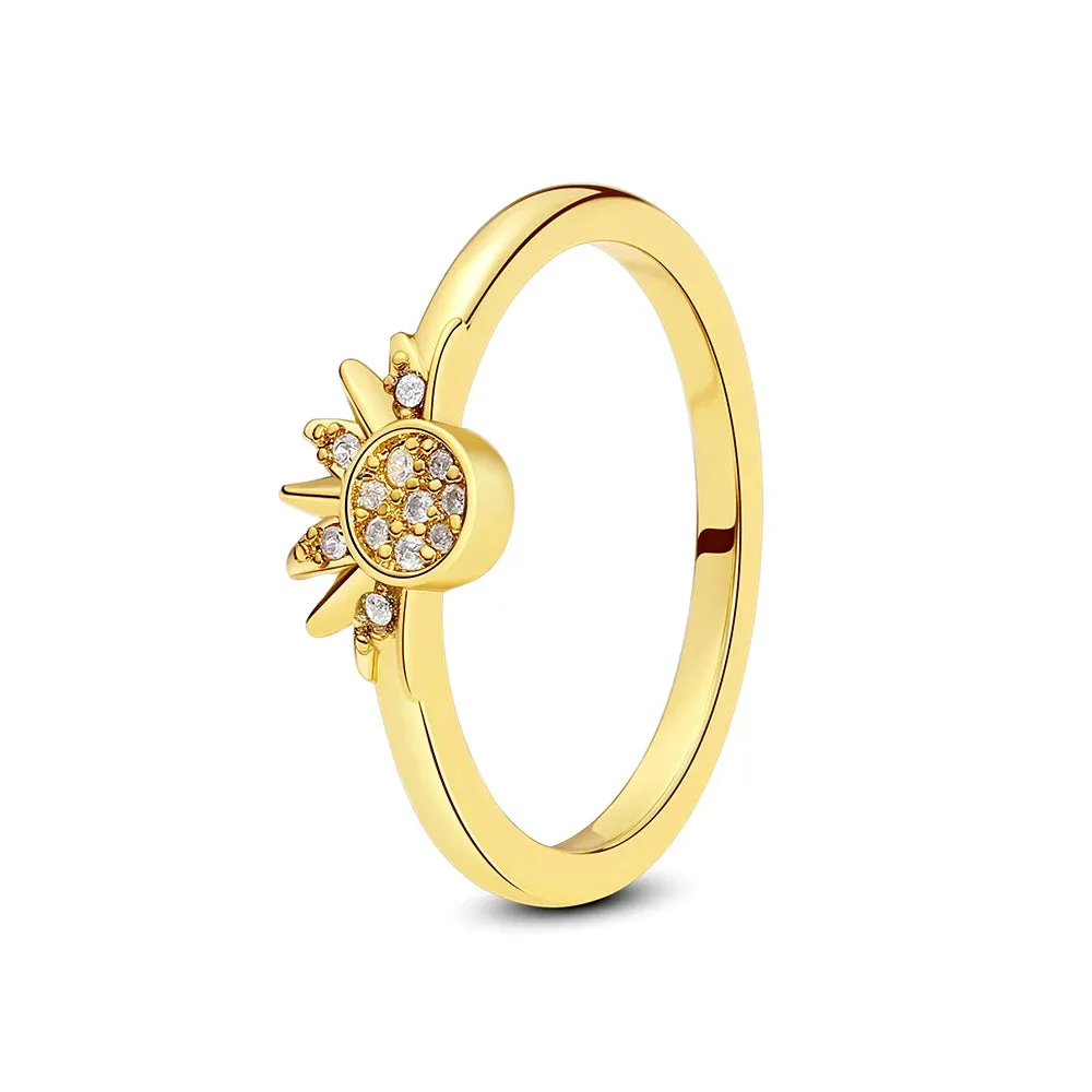 Stackable Celestial Silver Gold Ring