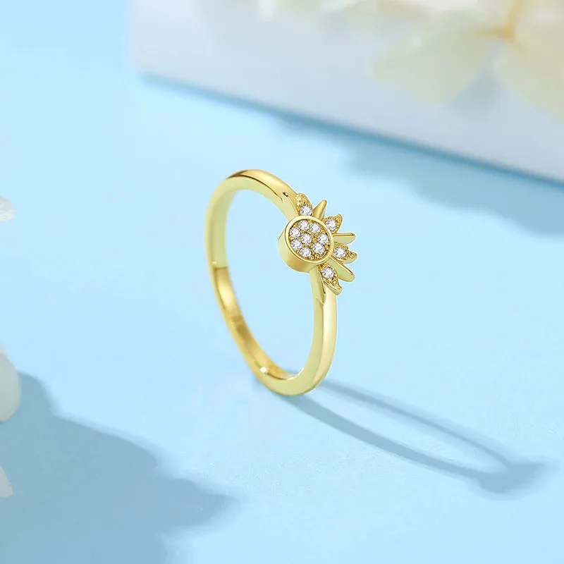 Stackable Celestial Silver Gold Ring