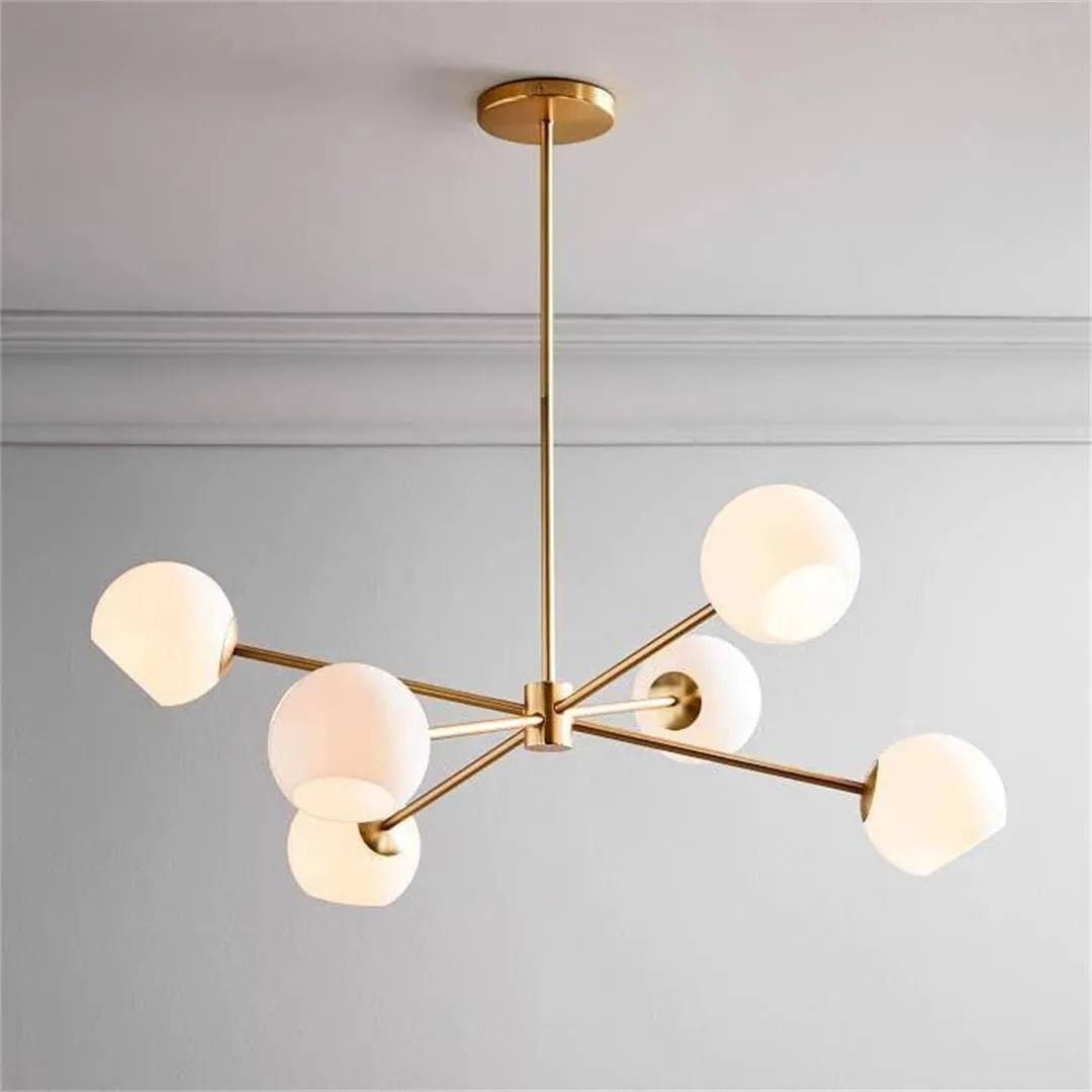 Staggered Glass 6-Light Chandelier