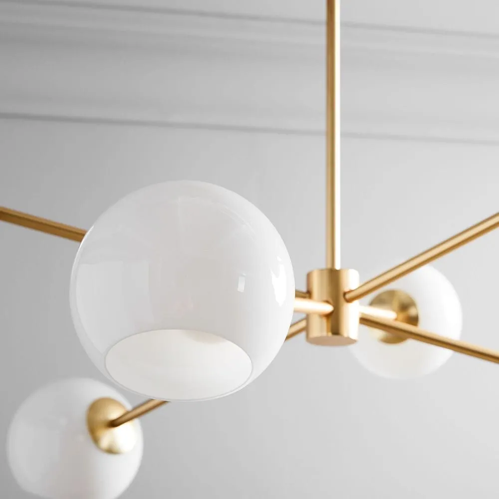 Staggered Glass 6-Light Chandelier