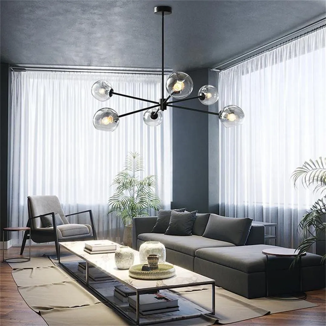 Staggered Glass 6-Light Chandelier