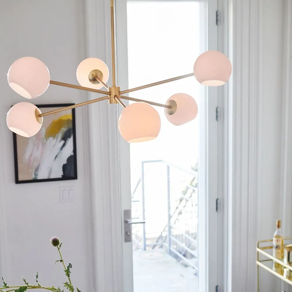 Staggered Glass 6-Light Chandelier