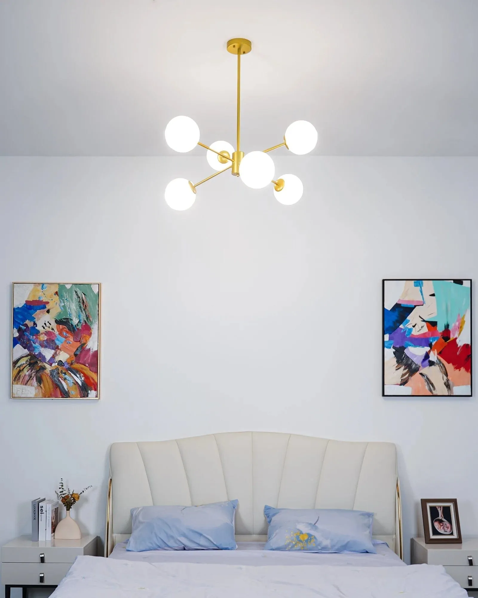 Staggered Glass 6-Light Chandelier