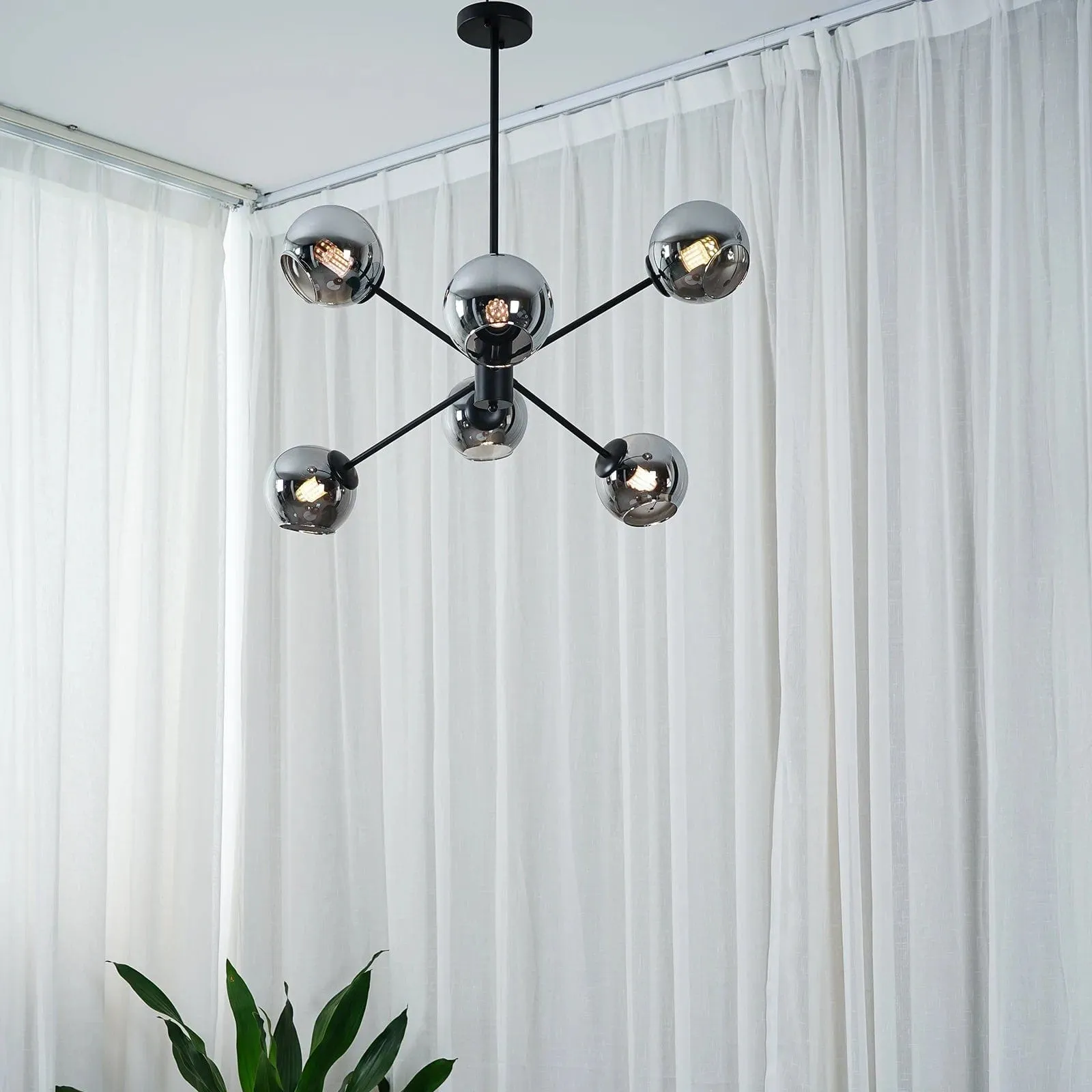 Staggered Glass 6-Light Chandelier